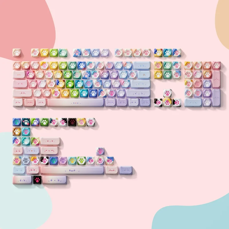 Set de keycaps PBT Akko — profils MOG, MOA et MAO, dye-sub 5 faces