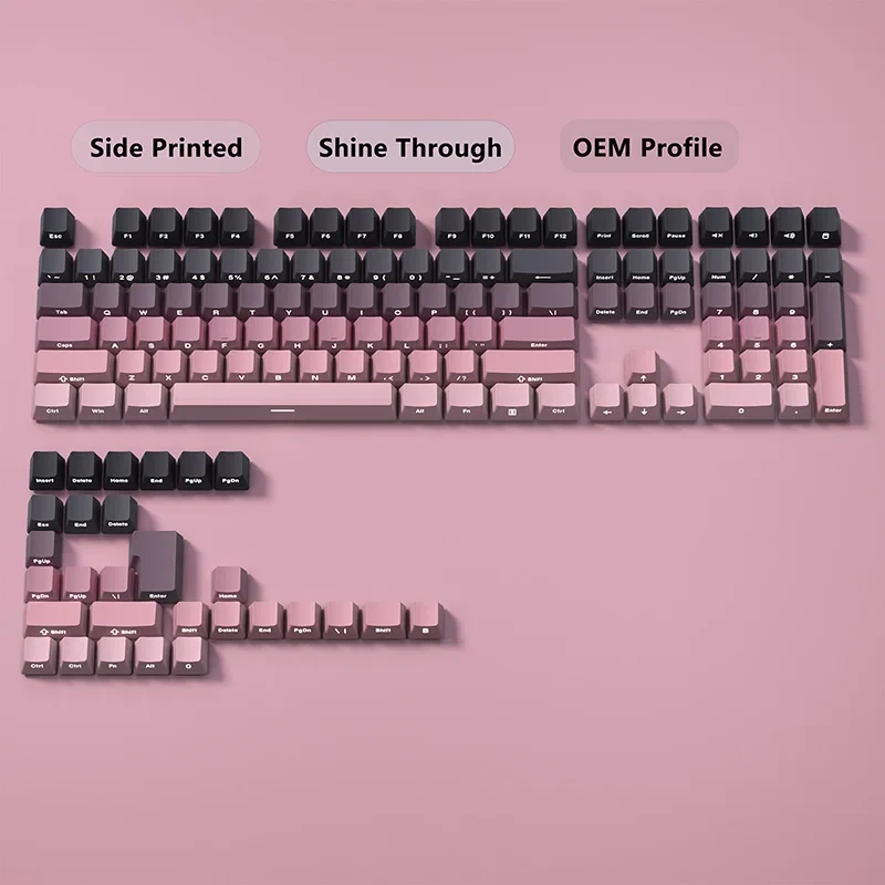 Keycaps PBT profil OEM impression latérale — 130 touches, MX