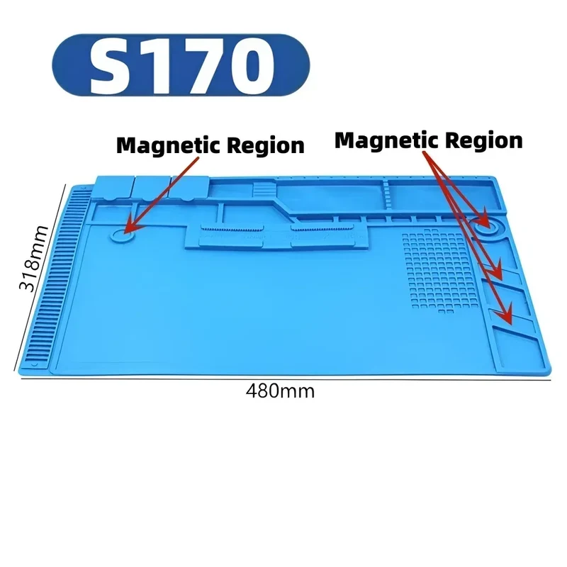 Tapis de soudure silicone magnétique — antistatique, 14 formats