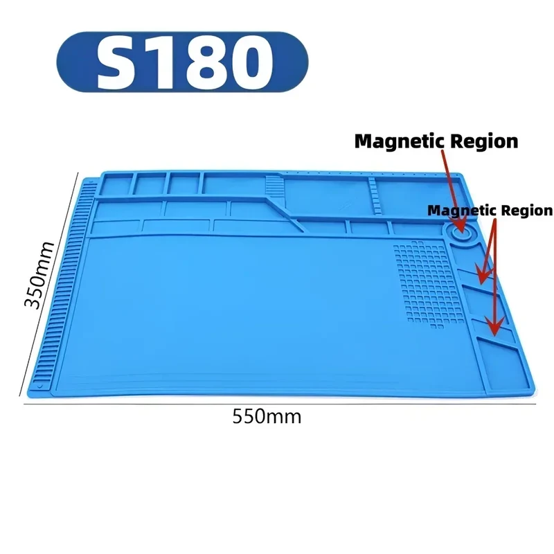 Tapis de soudure silicone magnétique — antistatique, 14 formats