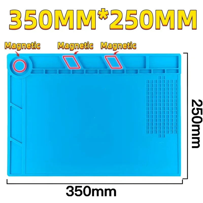 Tapis de soudure silicone magnétique — antistatique, 14 formats