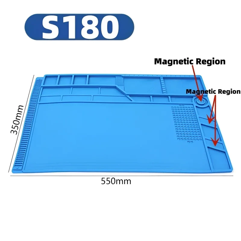 Tapis de soudure silicone magnétique — antistatique, 14 formats