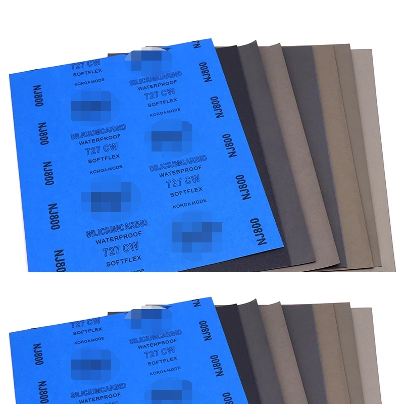 Papier abrasif à l'eau — lot de 2 feuilles, grain 60 à 20000 au choix
