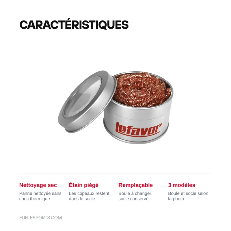 Boule de nettoyage pour panne de fer à souder — nettoyage à sec