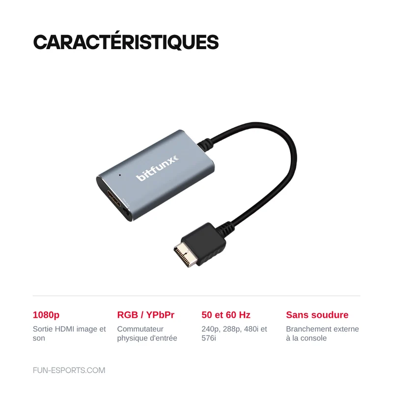 Convertisseur RGB et YPbPr vers HDMI 1080p PS1 PS2 — BitFunx