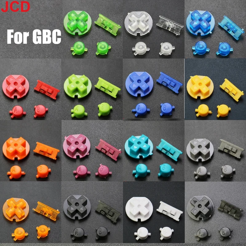 Jeu de boutons Game Boy Color — A/B, croix, Start/Select, 15 coloris