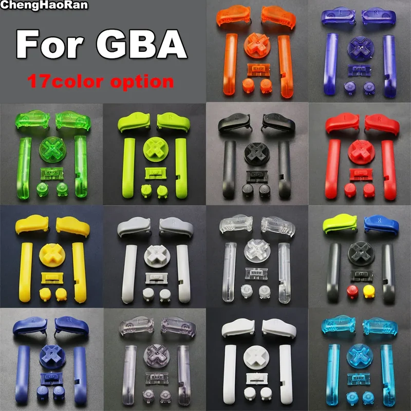 Jeu de boutons Game Boy Advance — A/B, croix, L/R, 15 coloris