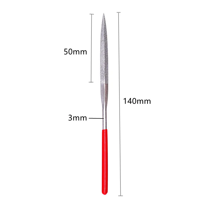 Lot de 10 limes aiguilles diamantées 3 x 140 mm — ajustage de coques
