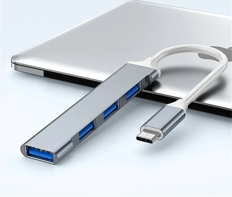 Hub USB 4 ports USB-A ou USB-C — norme USB 3.0, câble 15 cm