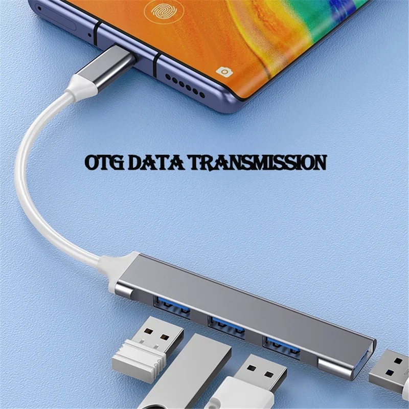 Hub USB 4 ports USB-A ou USB-C — norme USB 3.0, câble 15 cm