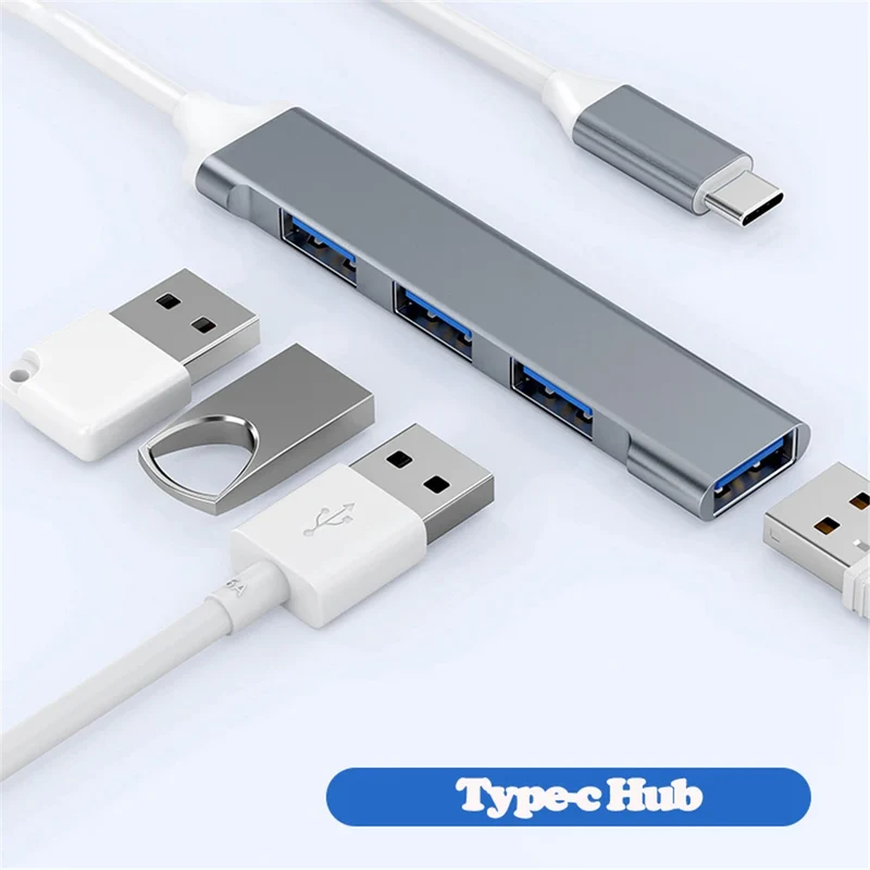 Hub USB 4 ports USB-A ou USB-C — norme USB 3.0, câble 15 cm