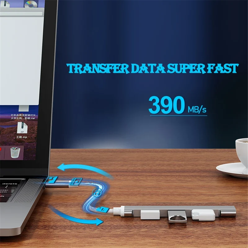 Hub USB 4 ports USB-A ou USB-C — norme USB 3.0, câble 15 cm