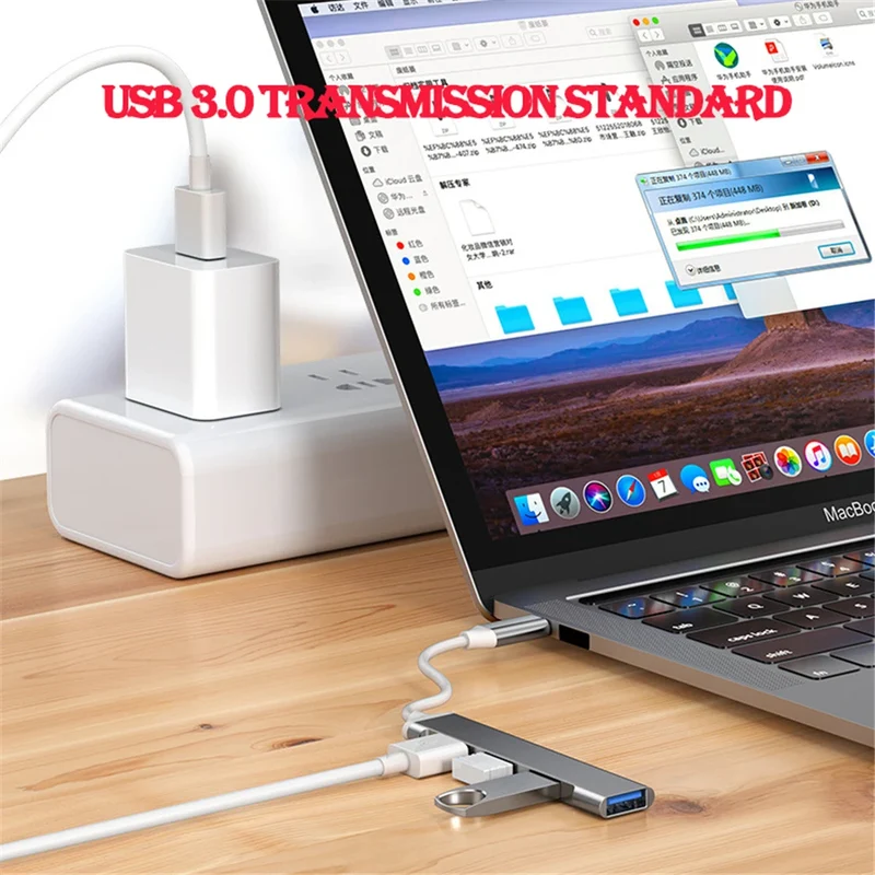 Hub USB 4 ports USB-A ou USB-C — norme USB 3.0, câble 15 cm