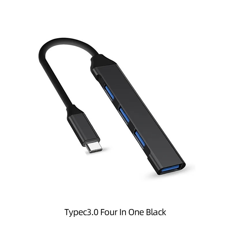Hub USB 4 ports USB-A ou USB-C — norme USB 3.0, câble 15 cm
