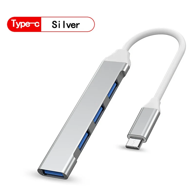 Hub USB 4 ports USB-A ou USB-C — norme USB 3.0, câble 15 cm