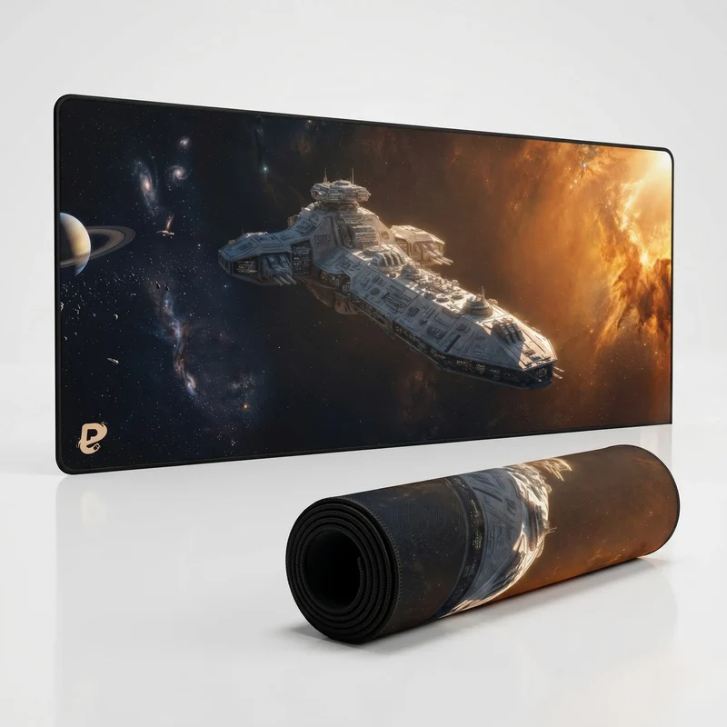 Tapis Souris XXL Vaisseau Spatial | PopMyPad | 900x400mm | 3mm | Vitesse Ultime