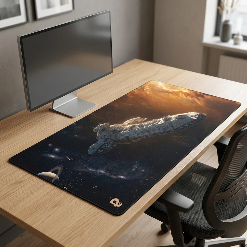 Tapis Souris XXL Vaisseau Spatial | PopMyPad | 900x400mm | 3mm | Vitesse Ultime