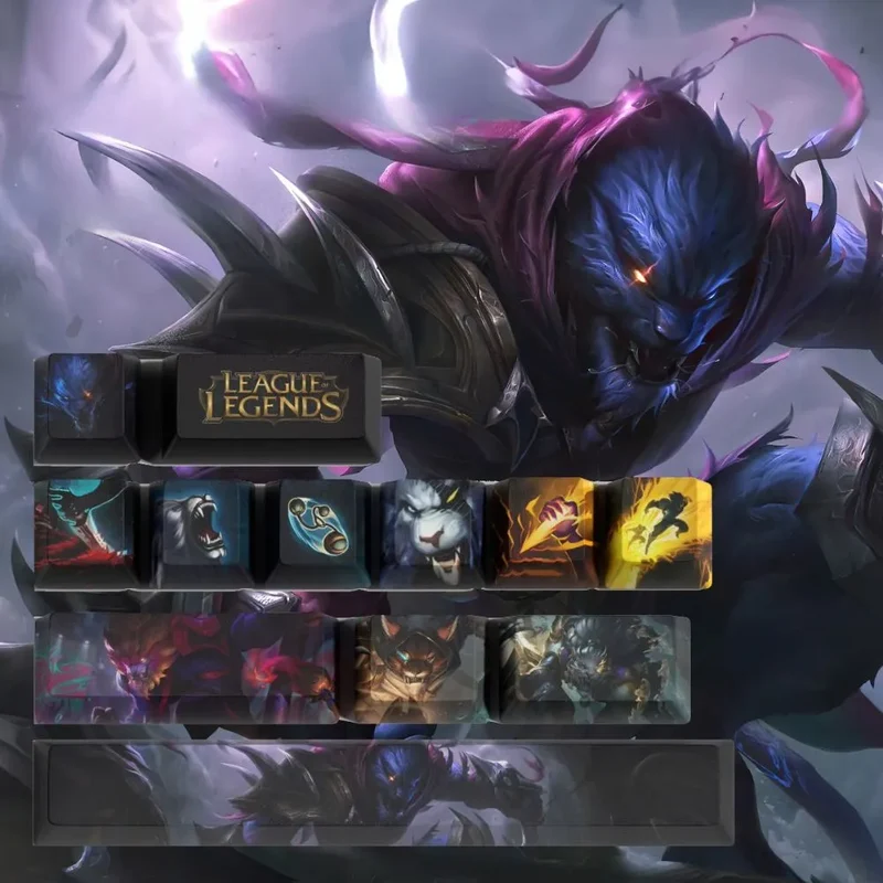 Keycaps Rengar League of Legends – l'inclinaison des touches rangée par rangée
