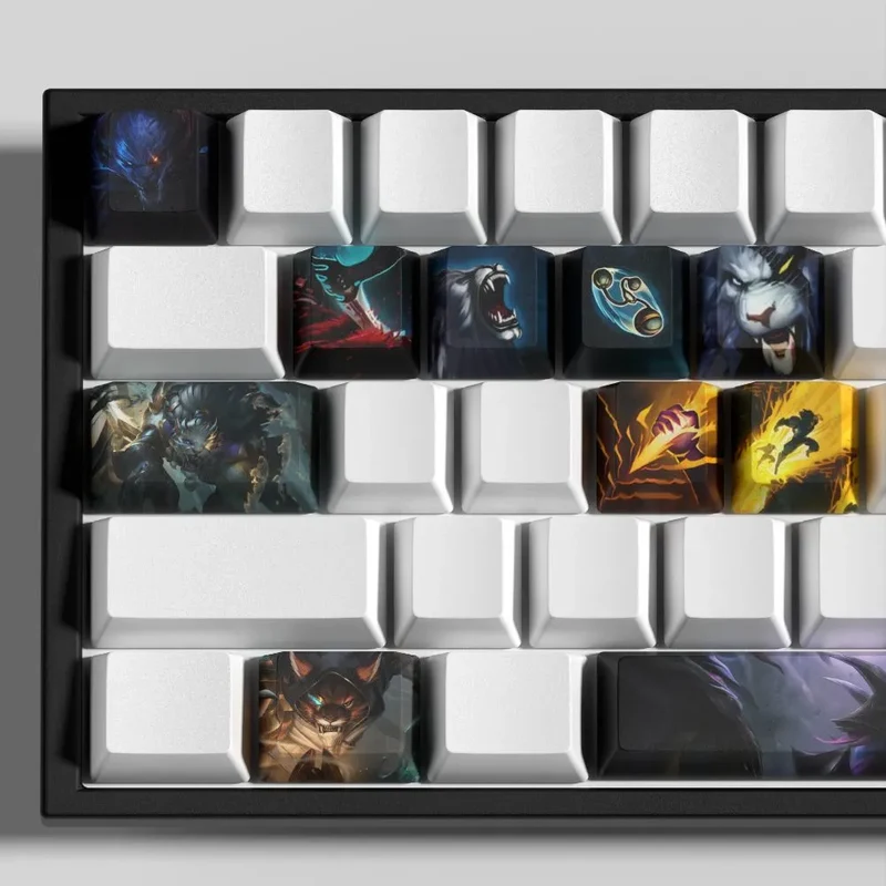 Keycaps Rengar League of Legends – l'inclinaison des touches rangée par rangée