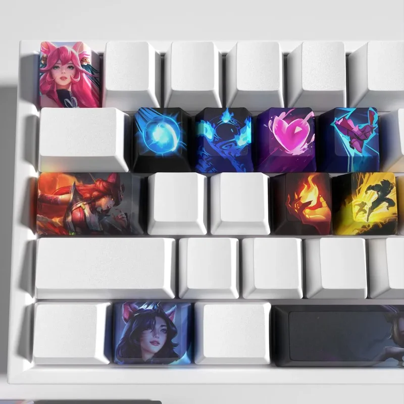 Keycaps Ahri League of Legends – profil OEM pensé pour les longues sessions