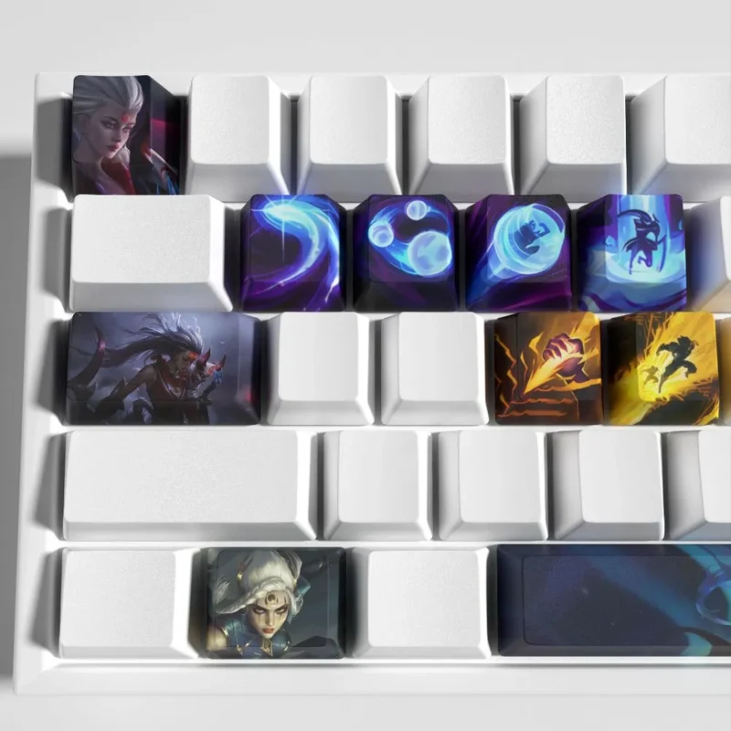 Keycaps Diana League of Legends – bleu nuit et argent pour un setup sombre