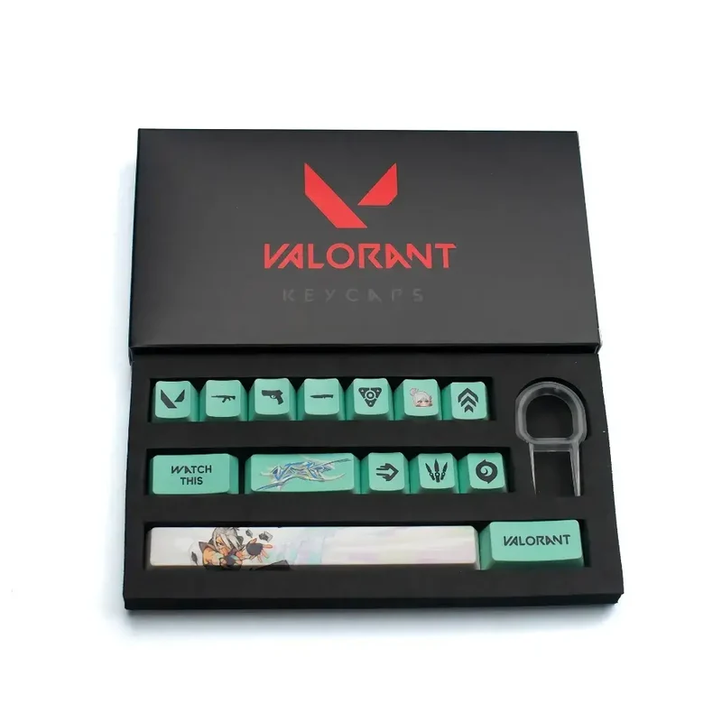 Frappe explosive : Keycaps Valorant Raze – 14 touches PBT renforcées