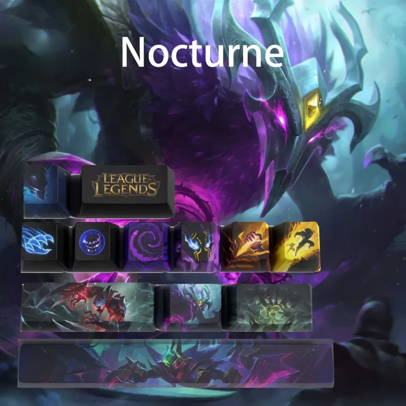 Keycaps Nocturne League of Legends – le set noir pour setup sombre et stream