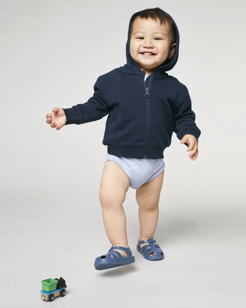Sweat à capuche zippé bébé coton bio Stanley/Stella à personnaliser