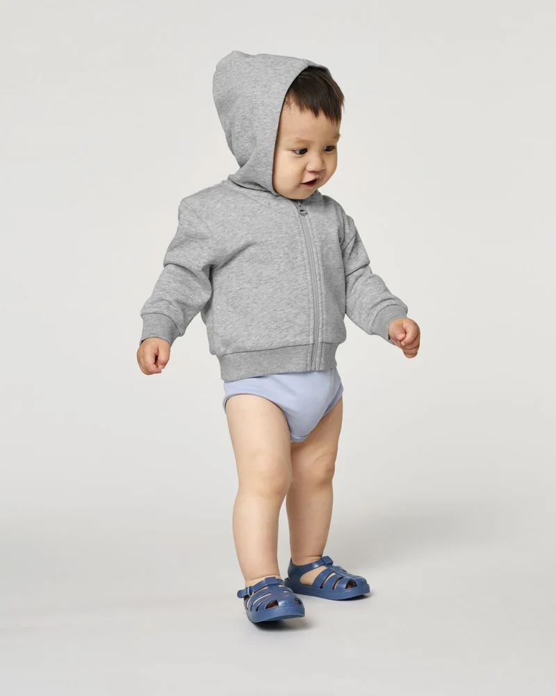 Sweat à capuche zippé bébé coton bio Stanley/Stella à personnaliser
