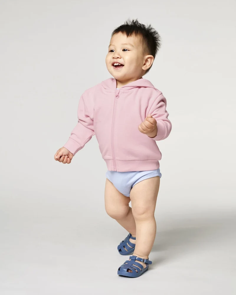 Sweat à capuche zippé bébé coton bio Stanley/Stella à personnaliser
