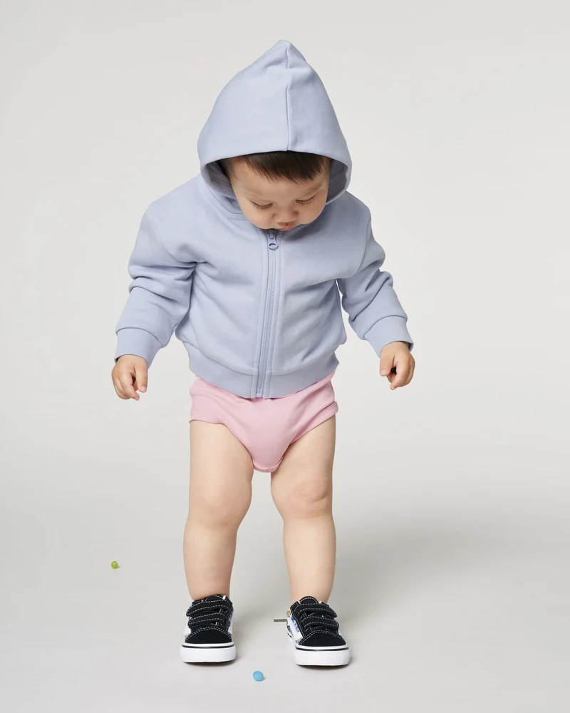 Sweat à capuche zippé bébé coton bio Stanley/Stella à personnaliser