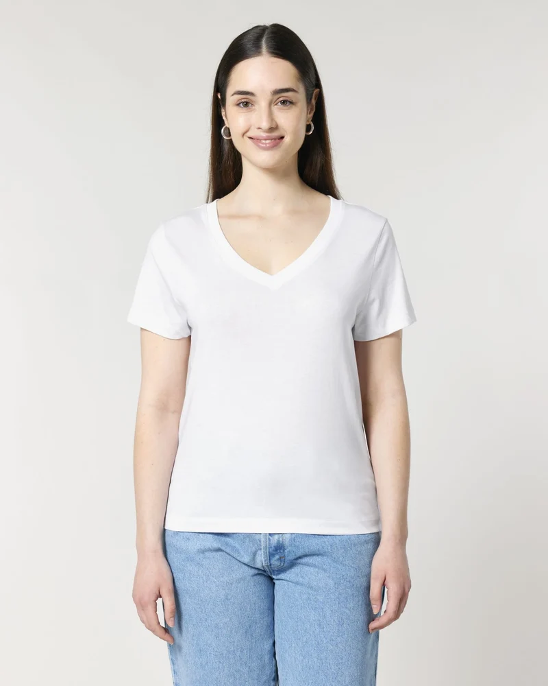 T-shirt femme col V coton bio Stanley/Stella Isla à personnaliser