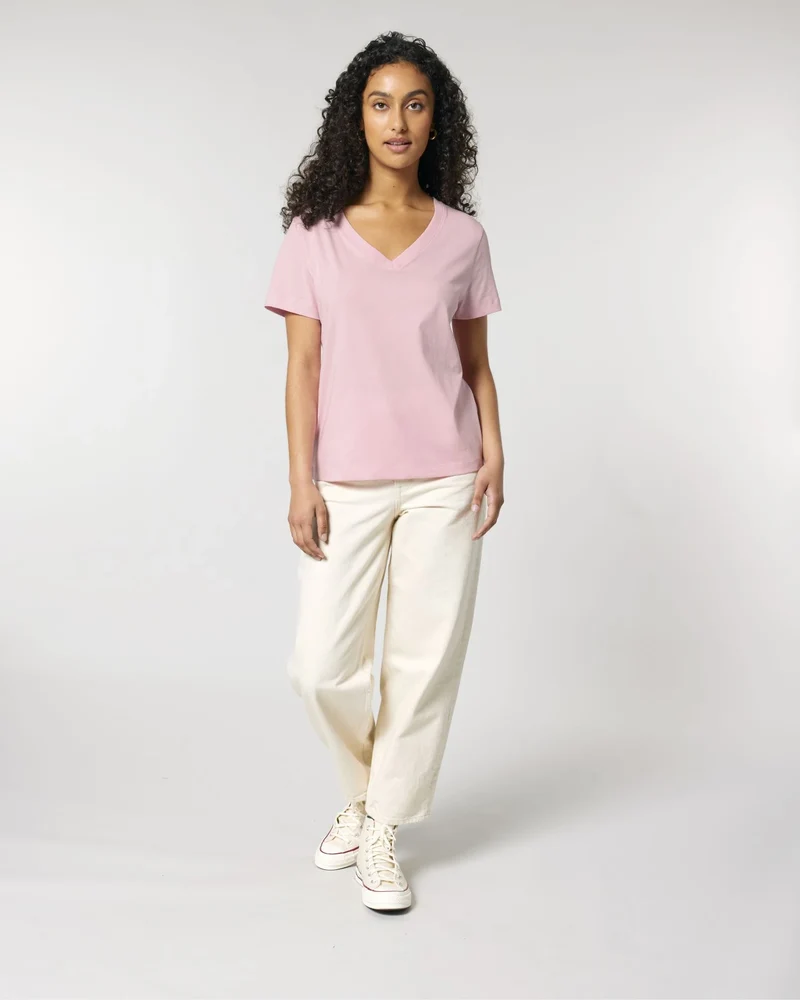 T-shirt femme col V coton bio Stanley/Stella Isla à personnaliser