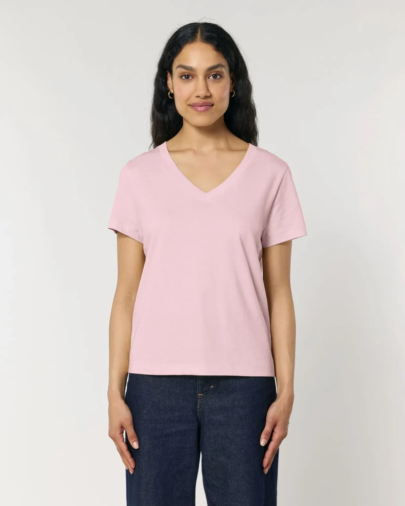 T-shirt femme col V coton bio Stanley/Stella Isla à personnaliser
