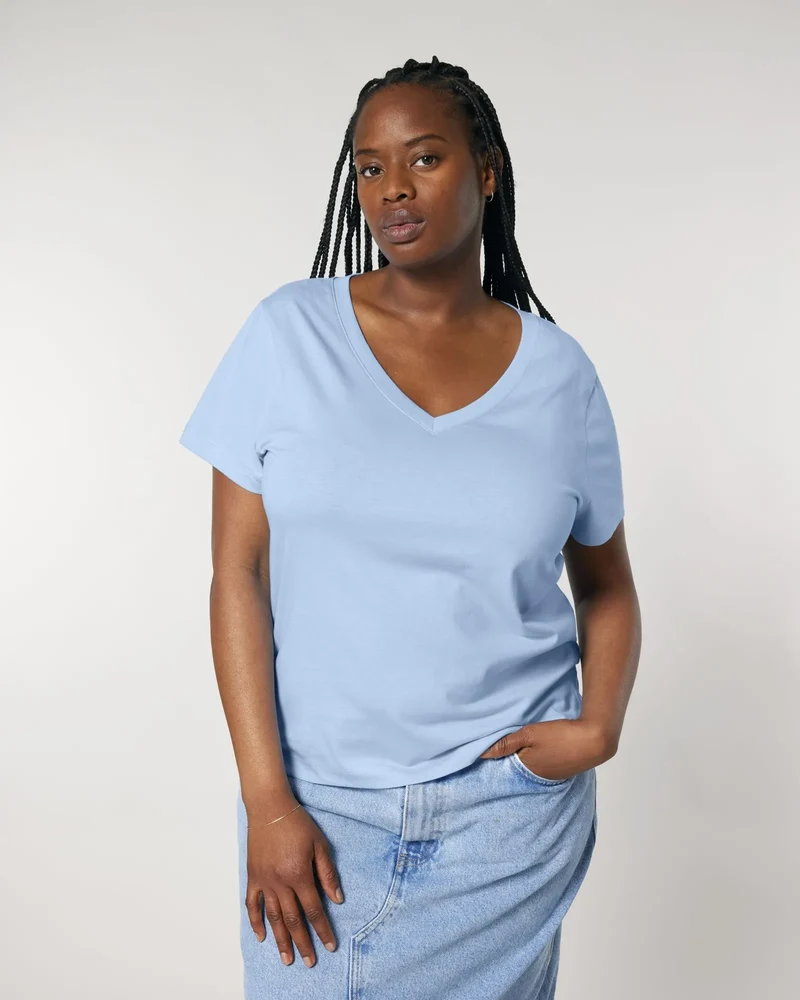 T-shirt femme col V coton bio Stanley/Stella Isla à personnaliser