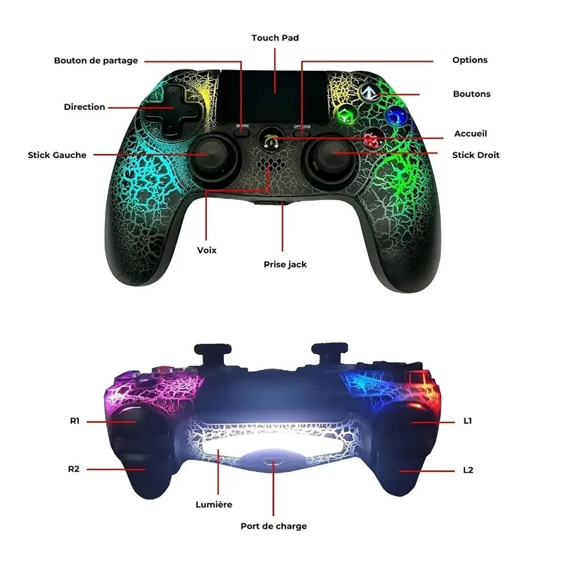 Manette PS4 – Style Unique et Gaming Performant