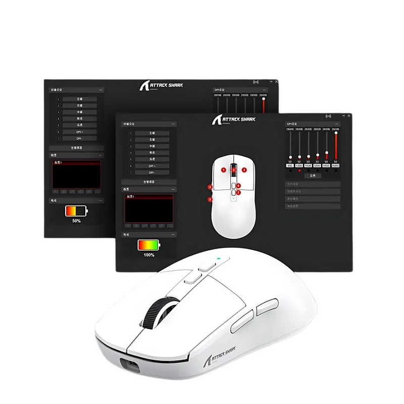 Souris Gamer Sans Fil Attack Shark X6 – Précision et Confort Ultimes