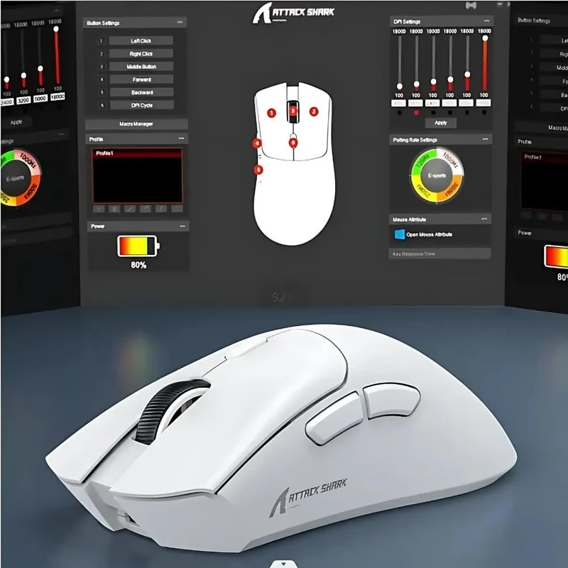 Attack Shark R1 Souris Gamer Sans-fil - Précision et Flexibilité