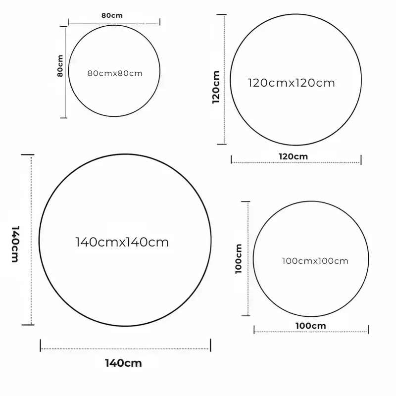 Tapis de sol rond motif zone interdite – Ø 40 à 140 cm