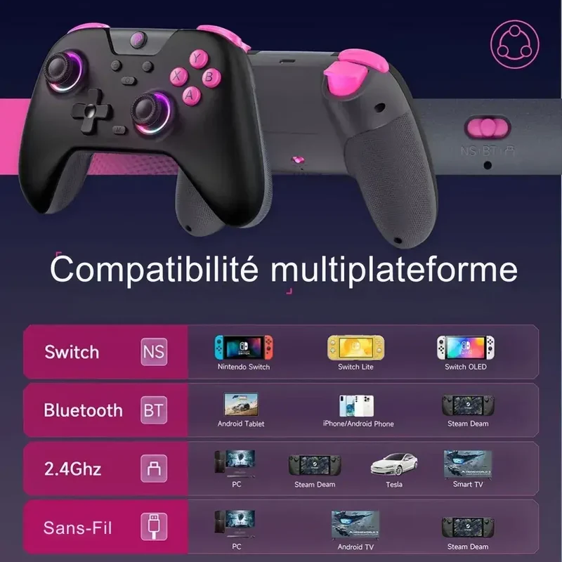 EasySMX X05 – Manette Switch Hall Effect avec éclairage RGB