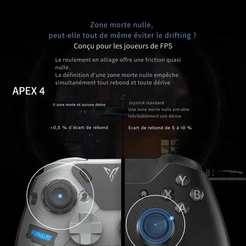 Flydigi Apex 4 – Manette switch Sans Fil Multiplateforme Ultra Réactive