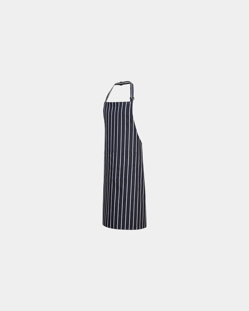 Tablier bavette coton rayé à personnaliser