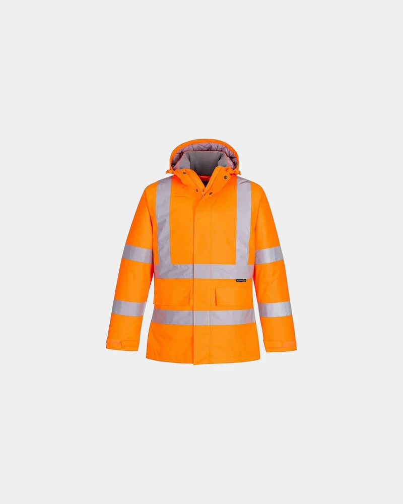 Parka hiver haute visibilité polyester recyclé à personnaliser