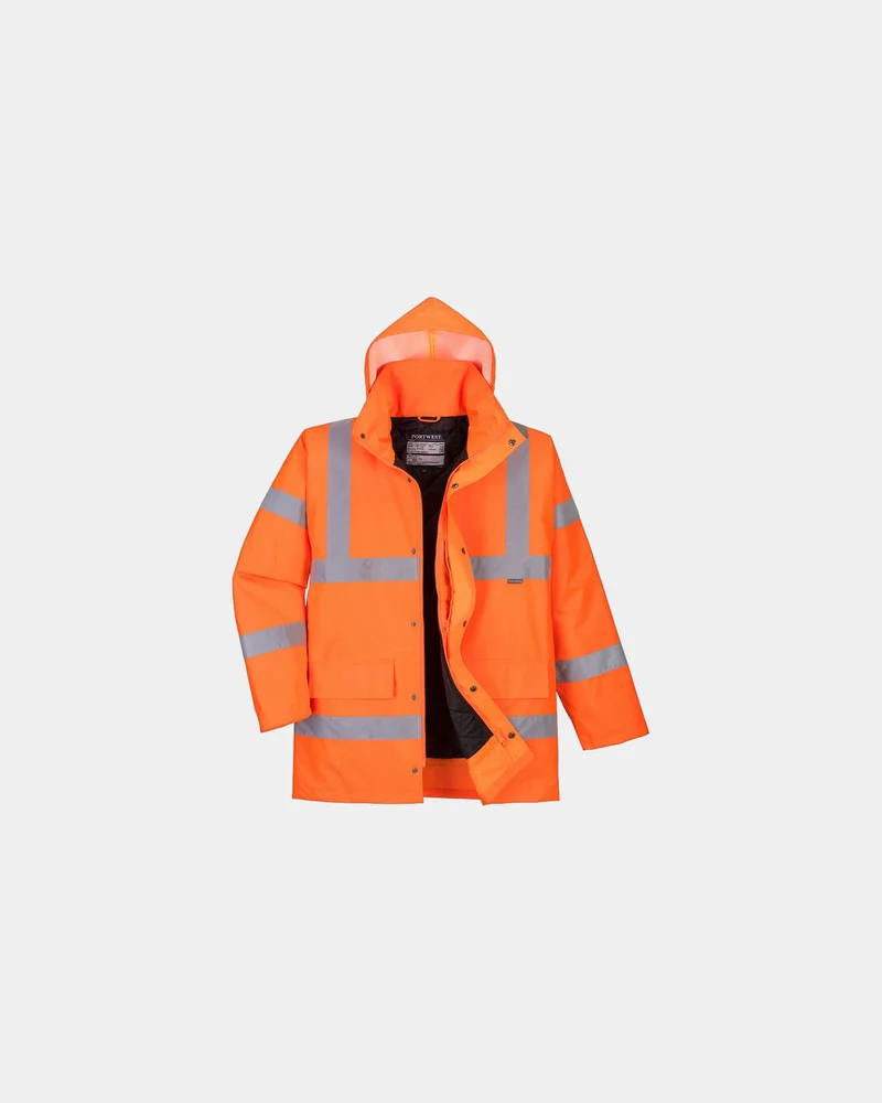 Parka imperméable orange à personnaliser