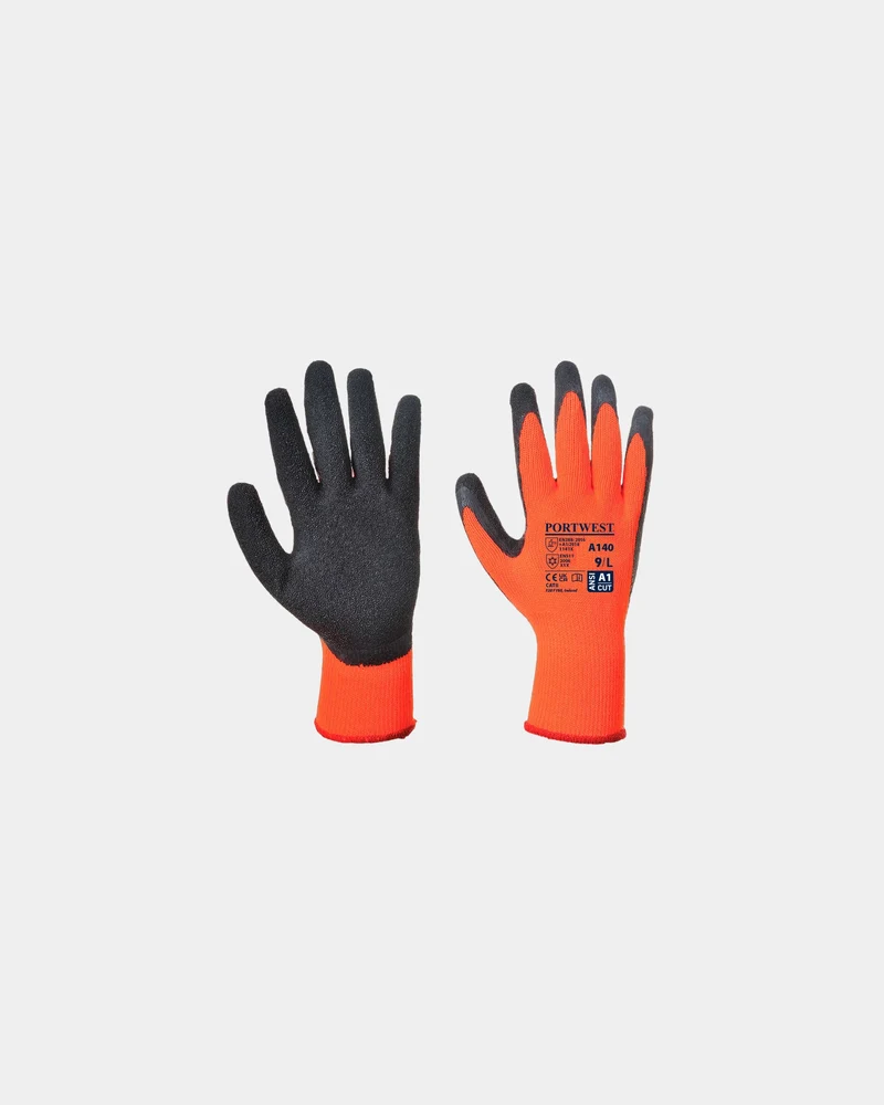 Gant thermique acrylique noir-orange à personnaliser