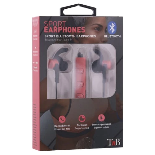 Ecouteurs Bluetooth SPORT rose
