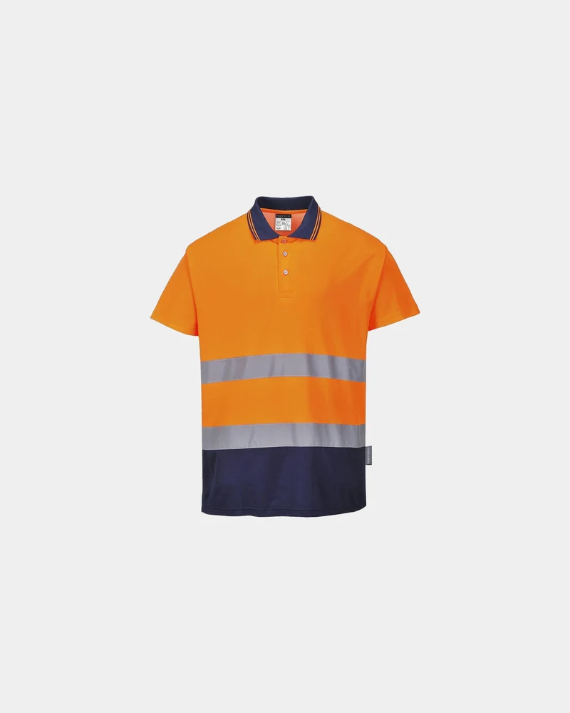 Polo coton bicolore à personnaliser