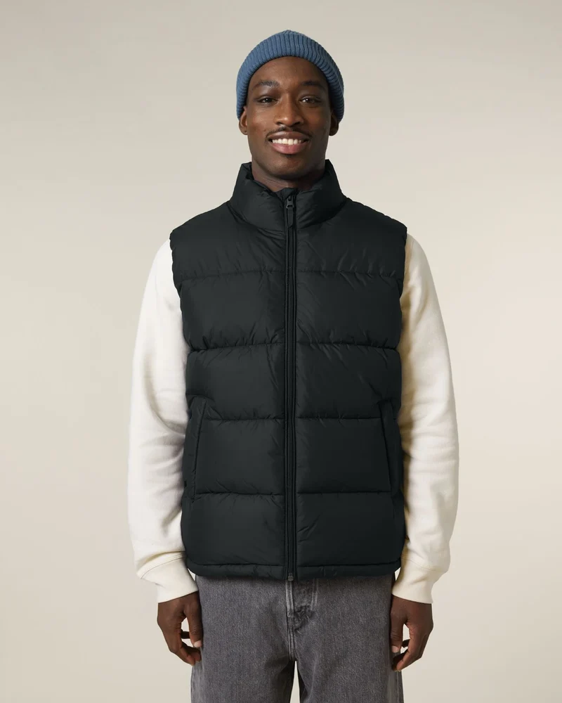 Gilet matelassé unisexe en polyester recyclé à personnaliser
