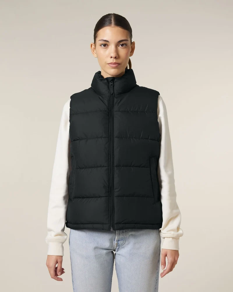 Gilet matelassé unisexe en polyester recyclé à personnaliser