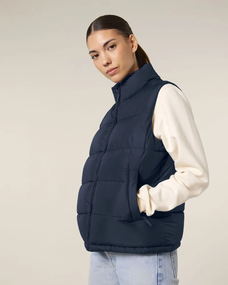Gilet matelassé unisexe en polyester recyclé à personnaliser